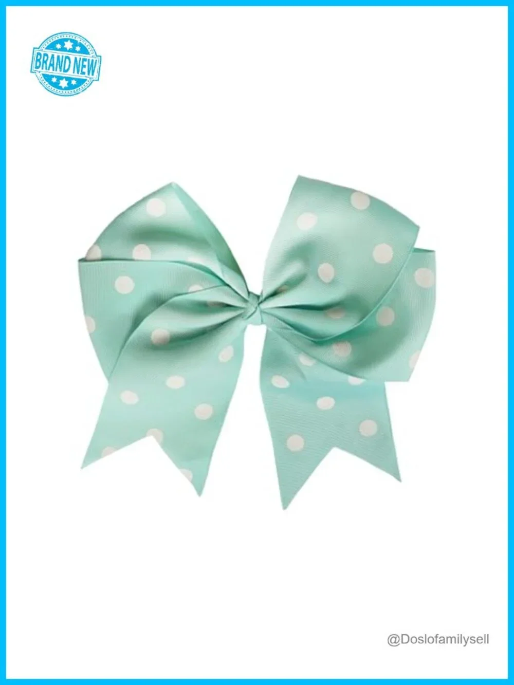 7.5 Inch Polka Dot Grosgrain Ribbon Hair Bow with Tails, Alligator Clip Hair